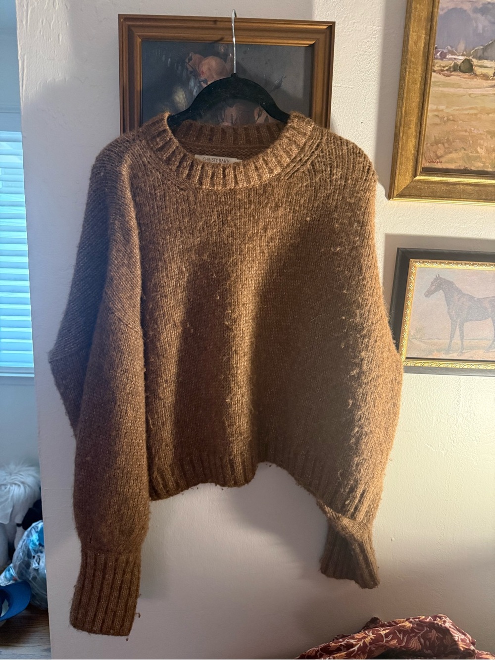 Christy Dawn Chunky Brown Crewneck Sweater